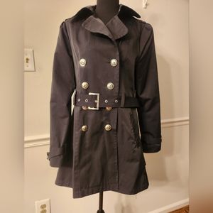 Black rivet rain coat